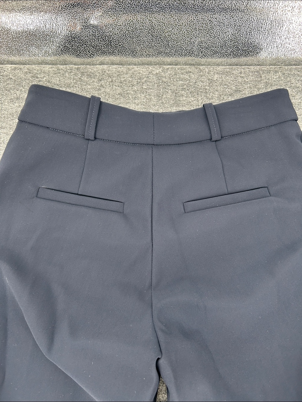 AELLA Navy Matte Skin Slim Straight Leg Stretch Career Pants Size 0 Made USA - Picture 9 of 12